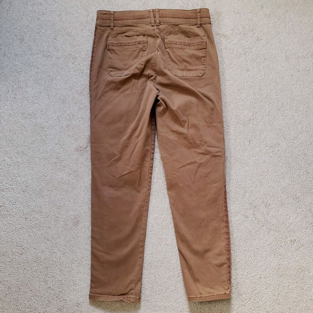 Democracy Ab Solution Utility Cargo Pants Side And Waist Lace detailing Brown 8 - Picture 2 of 10